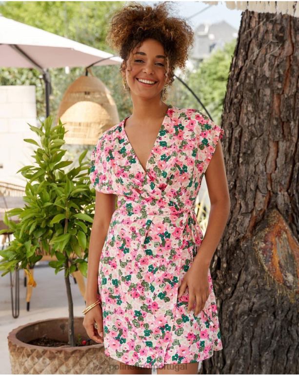 vestido transpassado tana Polin et moi JV4FH23 roupas framboesa